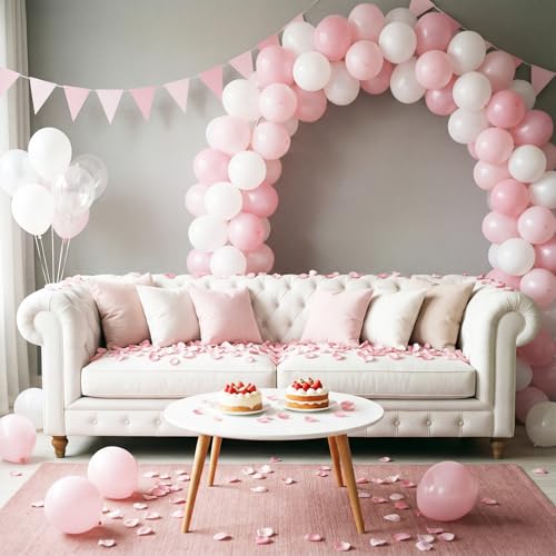 Xindojuz 2000 Pcs White Rose Petals for Wedding, 2" Artificial Silk Fake Flower Petals Romantic Decorations for Home Party Engagement Birthday Event Anniversary Party Backdrop Supplies(Pink)
