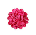 Dainty Satin Rose Flower Brooch Pins for Women Delicate Large Camellia Pins Shawl Clips Duckbill Clips Wedding Prom Banquet Party Jewelry Gift - color: Hot Pink
