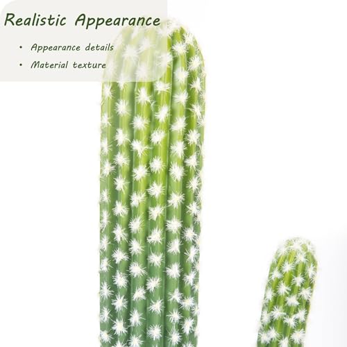Nafresh Tall UV Resistant Faux Cactus Plant in Brown Woven Planter, 32in Realistic Texture Tall Fake Plant, Artificial Cactus Indoor Outdoor for Home Office Living Room Bedroom Porch Decor, 2 Pack - size: 32in - 2pack