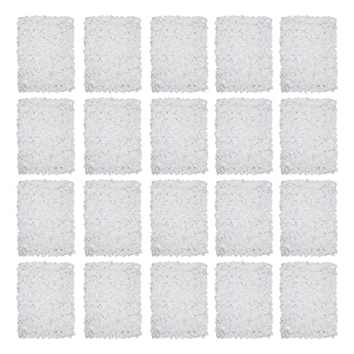 20Pcs Flower Wall Panel 15.7"x 23.6" Rectangular Artificial Flowers Wall Decoration Artificial Silk Flowers Panel for Home Party Wedding Christmas Festival Photo Backdrop Decor (White) - color: White