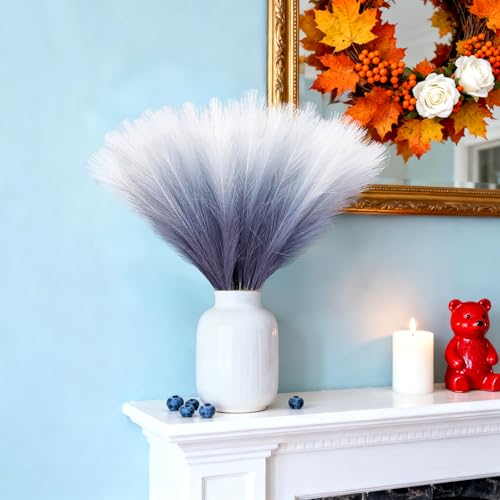TORONTOKYO Navy Blue Pampas Grass Decor, 50Pcs 21.6 inch Artificial Faux Pompas Grass Small Fluffy Arrangement for Wedding Boho Home Decor Vase Filler - color: Navy Blue, size: 21.6inch-50Pcs