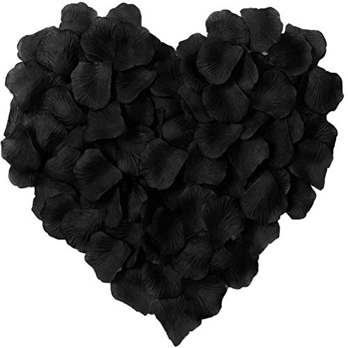 LZXD 1000 Pieces Black Artificial Silk Rose Petals Flower Decoration Wedding Party Color Black - color: Black