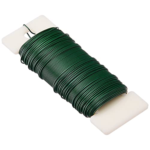Hapeper 22 Gauge Floral Flexible Paddle Wire for Christmas Wreath Tree, Flower Arrangements, 3 Pack 114 Yards (Green) - color: Green
