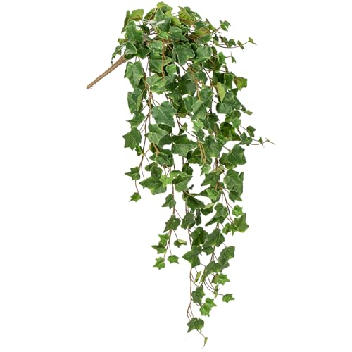 Hollyone Artificial Hanging Plants 35.4" Fake Ivy Vine Faux Ivy Leaves Fire and UV Resistant Hanging Plant Wall Greenery for House Room Patio Indoor Outdoor Home Shelf Office Wedding Decor - color: Fire and Uv Resistant-style 2, size: Medium-1 Pack-UV