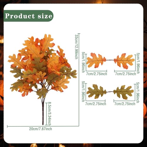 6 Pcs Artificial Maple Leaves Branches Fall Flowers 13 Inch Faux Autumn Foliage Stems Thanksgiving Table Centerpiece Harvest Home Decor - color: Brown