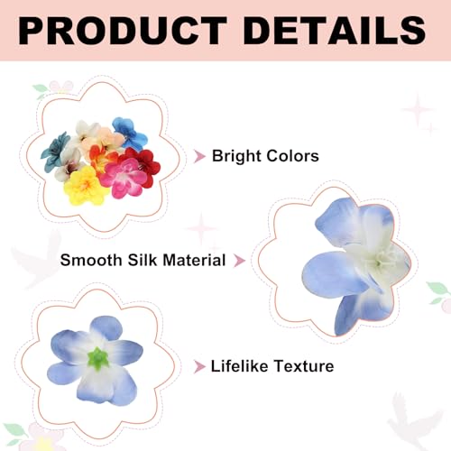 uxcell 20 Pcs Artificial Cattleya Flower Heads, Fake Cattleya Heads Bulk Artificial Flowers for DIY Wedding Bouquets Centerpieces Party Home Decorations, Blue - color: Blue