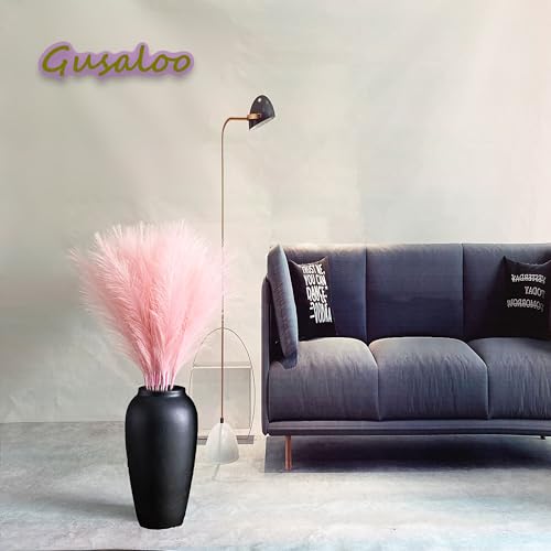 Artificial Faux Pampas Grass 8 Pcs Fake Artificial Adjustable Pampas Grass Variable Length Tall Fluffy Stems Table Vase Filler Centerpiece for Living Room Decor Boho Decor Wedding Pink - color: Pink