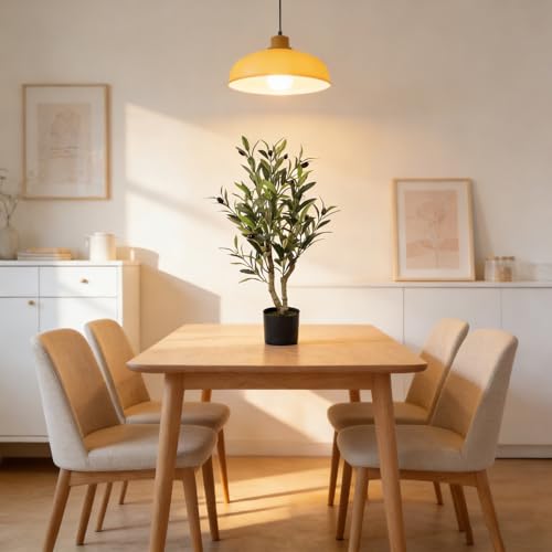 Artificial Olive Potted Tree, 28" Tall Tabletop Fake Olive Tree with Fruits Lifelike Faux Greenery Plants in Pot for Indoor Livingroom Kitchen Bedroom Office Home Decor (B) - color: B-28in