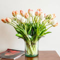 Artificial Tulips Flowers, Latex Bouquet, Fake Tulips,Spring Wedding Home Room Table Centerpiece Decor - color: 40pcs Xb(no Vase)