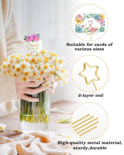 30Pcs Floral Card Holder Picks-Wire Place Card Holder for Wedding-Metal Photo Picture Clip Holder-Table Name Number Holder,Memo Note Holder for Flower Arrangement,Wedding,Baby Shower,Party,Decorations (Gold, Star) - color: Gold, size: Star