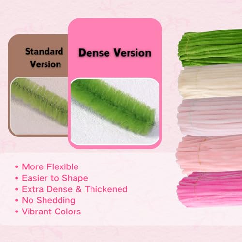 balinging 500pcs Pipe Cleaners Craft for Flowers,Chenille Stems for DIY Flower Making Kit,Pipe Cleaners Projects Creative for DIY Art and Craft,Ideal for Holiday Decoration(Rose) - color: Rose