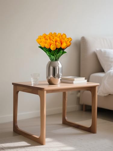 15 Heads Artificial Flowers PU Real Touch Tulip Bouquets Orange Tulips Faux Tulips Latex Fake Flower Bouquet for Spring Wedding Home Décor Centerpiece Arrangements - color: Orange