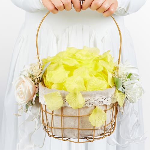 SITUMEIZI 1500PCS Yellow Rose Petals Silk Rose Petals for Romantic Night for Her Set Valentine,Wedding,Party,Proposal Anniversary Decorations - color: Yellow, size: 1500
