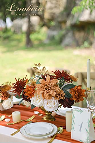 Lookein Artificial Flowers for DIY Wedding Decoration Bridal Bouquet Table Centerpieces Flower Garland Arch Flower Decoration Home Decor, Rustic Terracotta - color: Rustic Terracotta