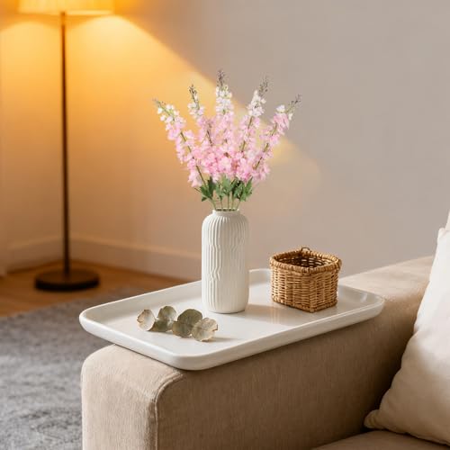 IPOPU 40" Pink Delphinium Artificial Flowers 5PCS Faux Delphinium Larkspur Silk Flowers Long Stem Artificial Flowers for Home Wedding Floral Arrangement Centerpiece Decor(Pink) - color: Pink