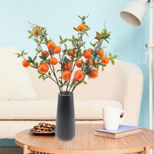 Woration 3PCS Artificial Orange Tree Branches Fake Fruit Tangerine Plants Twig Picks for Home Décor Office Wedding Window Props 37.4 Inch - color: 37.4 Inch Fake Orange Branches