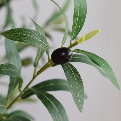 VeriNatural Artificial Olive Tree 6ft–Faux Plants Indoor Fake Tree with High Leaf Density,Silk Leaves,Real Wood Trunk–Large Green Artificial Plant Decor for Home Living Room Office,VN356 - size: 6ft