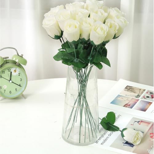 FOCCTS 60 Pack Floral Wire Stems, 2 Gauge 16 Inch Artificial Flower Stem Rods Green Sticks for Flower Bouquet, Wire Wreath Making Supplies