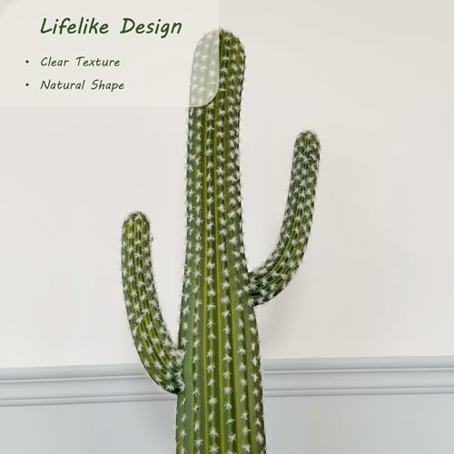 bellacat 32in Fake Cactus with Warm White & Color Changing Lights, Realistic Faux Cactus Plants Indoor with Brown Decorative Planter, Artificial Cacti Light Up Plant for Home Decor, 2 Pack - color: Brown Planter-2pack, size: 32in