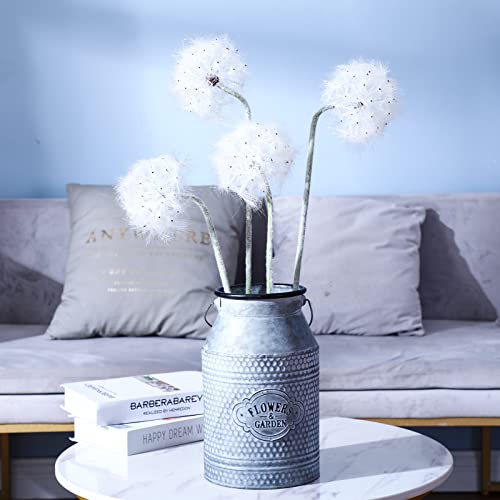 TOPIA Artificial Dandelion Flowers Lovely Faux Dandelion Flowers for Home Decoration (4 Pcs) (White) - color: White, size: 4
