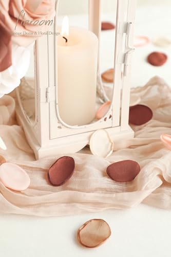 Floroom 300pcs Rose Petals Earth Tones Brown Faux Silk Flower Petals for Wedding Flower Girl Basket Aisle Scatter Dinner Table Centerpieces Party Confetti Bridal Shower Romantic Night Decoration - color: Earth Tones, size: 300pcs