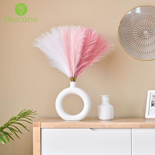 Alecono 𝟴𝟬𝙋𝙘𝙨 Pampas Grass 17in, Pink Decor for Home Decoration, Faux Pampas Grass Wall Decor for Wedding Centerpieces Party Decorations(Blush, Cream, Pink, No Vase) - color: A Blush/Cream/Pink, size: 80pcs