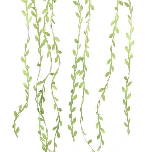 66 ft Leaf Ribbon, Artificial Eucalyptus Garland Rattan Leaf String, Decorative Jungle Wild Green Plant Leaves for Baby Shower Home Wedding Party Spring Decor Balloon Garland Wreaths DIY Craft - size: Small 66 ft