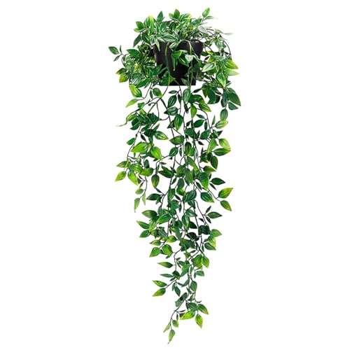 Clearain Fake Plants Hanging Artificial Potted Faux Eucalyptus Plants for Boho Farmhouse Bathroom Office Desk Wall Bookshelves Room Accessories Decorations - color: 1pcs-type a