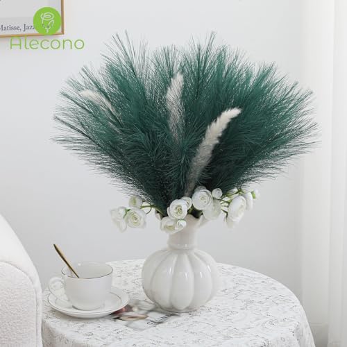 Alecono 𝟯𝟬𝙋𝙘𝙨 Pampas Grass 17in, Green Pampas Grass Decor for Home Decoration, Faux Pampas Grass for Floor Vase Filler Home Table Decor - color: Green, size: 30pcs