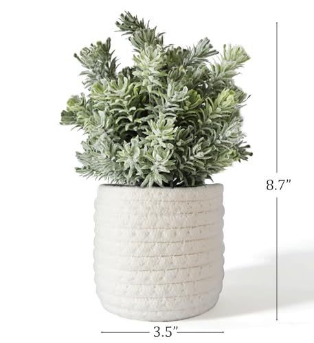 Hopewood Small Artificial Plants Eucalyptus with a Weave Basket Potted Plants for Home Office Desk Farmhouse Indoor Decor - color: Green Plant Style B