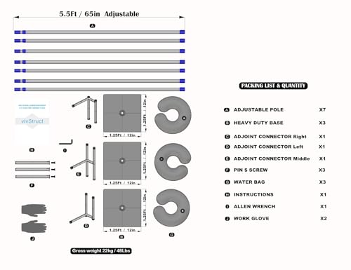 Adjustable Heavy Duty Portable Pipe and Drape Backdrop Kit 10FT x 20FT Double Crossbar Easy Set Up for Wedding&Party&Photography&Baby Show&Display (No Drape)，But Not for Flower Walls/TVs/Heavy Items - size: 10FT x 20FT & Double Crossbar & No Drape