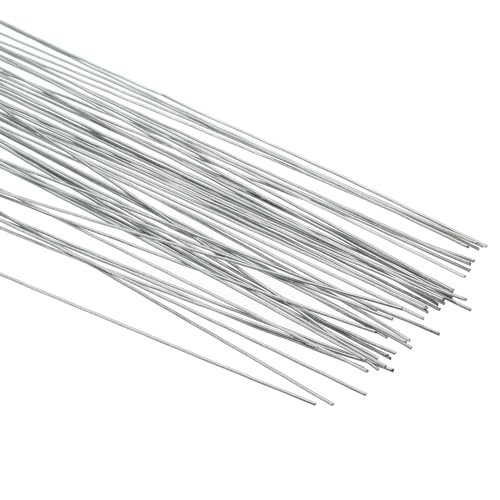 PATIKIL 22 Gauge 14" Floral Stem Wire, 50 Pcs Paper Wrapped Iron Artificial Flower Stem Accessories for DIY Bouquet Stem and Craft Decoration, Silver Tone - color: Silver Tone