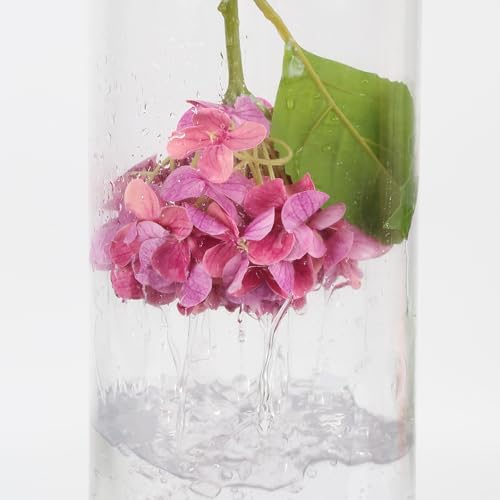 IPOPU 6PCS Real Touch Hydrangea Artificial Flowers Fuchsia Faux Hydrangeas with Short Stems Latex Realistic Fake Flowers for Home Decor Party Floral Arrangements Wedding Bouquet Centerpiece（Fuchsia - color: Rose Red