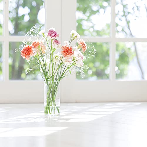 Set of 3 Glass Cylinder Vases,8 Inch Tall Clear Flower Vase,Decorative Floral Vase for Home Decor,Candle Holder,Wedding Centerpieces(4" W X 8" H) - size: 8 inches (H) x 4 inches (D)