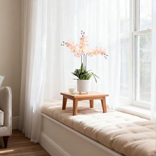 41.34" Orchid Artificial Flowers 6PCS Velvet Silk Faux Orchids Long Stem Artificial Flowers for Tall Vase for Home Wedding Party Decoration(Peach) - color: Peach
