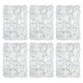 Artificial Flower Wall Panels 6 Pack 24"x16" Silk Hydrangea Wall Decor 3D Flower Backdrop for Birthday Party Home Decor, White