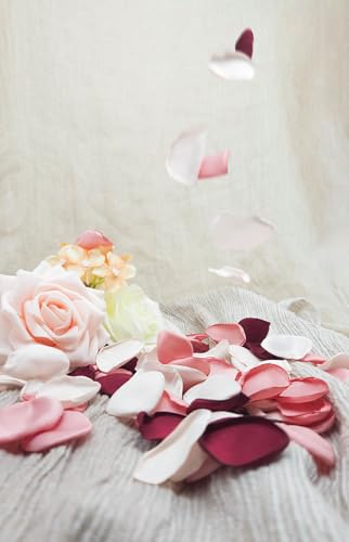 ZOOYOO 200Pcs Silk Rose Flower Petals For Valentine's Day,Wedding Flower GirlBasket,Aisle Scatter,Table Centerpieces,Romantic Night Decoration,3.5cm Each(Pink Series） - color: Pink