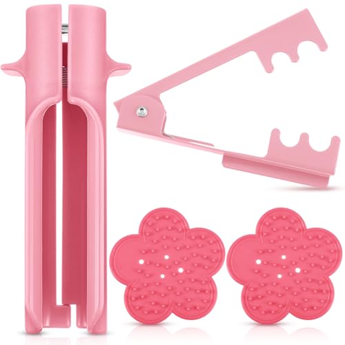 Lasnten 4 Pcs Rose Thorn Stripper Tool Set, Flower Stem Cleaner & Leaf Remover for Bouquet DIY, Floral Arranging, Wedding Flower Preparation, Florist Tools, Gifts for Bloom Lovers (Pink) - color: Pink