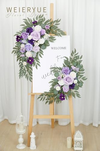 Artificial Wedding Arch Flowers Kit(Pack of 2) for Wedding Arch, Bridal Shower, Ceremony and Reception Backdrop Decoration (Dancing Purple Kelsang Flowers) - color: Dancing Purple Kelsang Flowers