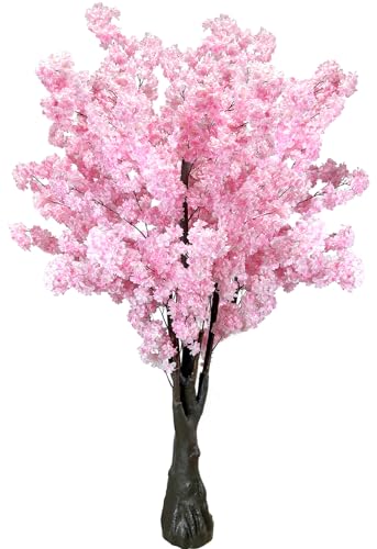 Pink Artificial Cherry Blossom Trees Faux Cherry Blossom Tree Pink Tree for Office Wedding Home Office Living Room House Indoor Outdoor Decor（6.5ft/2m, Pink） - color: Pink