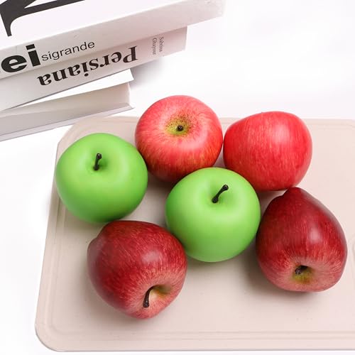 6PCS Red Simulation Apple Foam Fruit is Suitable for Fruit Baskets, Christmas Decorations, Home Decorative Bowl Fillers, Decorative Photography Props, Party Decorations - color: Red Apples1