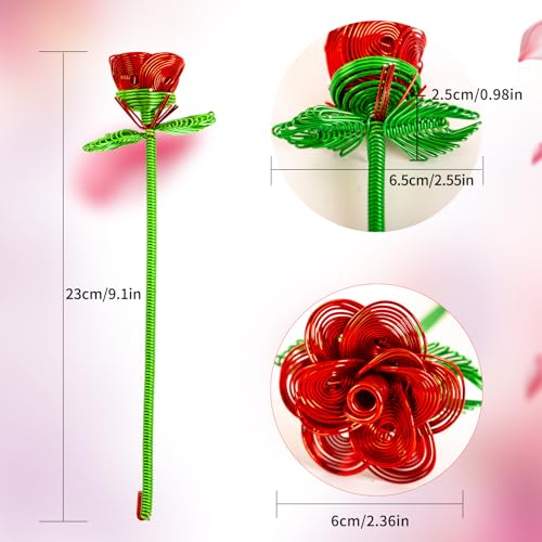 ZffXH Artificial Flowers Metal Bouquet Roses Flower,6Pcs Colorful Fake Rose,Aluminum Armature Crafted Waterproof,Office Hotel Table Decor,Mother's Day Valentine’s Day Girl's Birthday Party - color: Colorful
