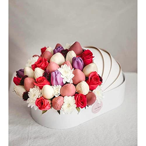 UNIKPACKAGING Premium Quality European Style Gender Reveal Gift Basket, Its a Boy/Girl Floral Box for Luxury Style Flower Arrangements (White) - color: White