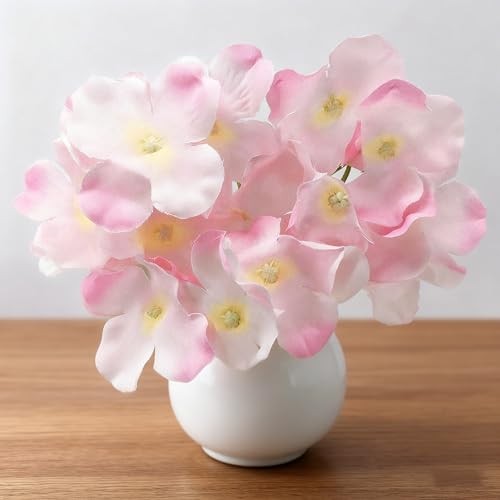 100PCS Artificial Hydrangea Flowers, Fake Flowers Silk Hydrangea Full Flowers Heads with Stems for Wedding Home Party Shop Baby Shower Decor (Baby Pink) - color: Baby Pink