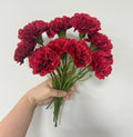 10 Stem Artificial Flowers Carnations Bouquets,11inch Real Touch Flowers with Stems,Silk Petals Fake Flowers Forever Plants for Wedding Flower Bouquet Centerpieces Bridal Shower Birthday (Red) - color: Red
