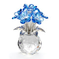 Blue Crystal Flower Glass Gifts for Sister Girlfriend Women Girl Wife,Crystal Flowers Bouquet Collectible for Wedding Anniversary Mom from Daughter Son (Blue Flower 02) - color: Blue