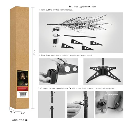 LIGHTSHARE 6.5 feet 208L LED Lighted Cherry Blossom Tree, Warm White, Decorate Home Garden, Spring, Summer, Wedding, Birthday, Christmas Holiday, Party, for Indoor and Outdoor Use - style: 6FT Warm White