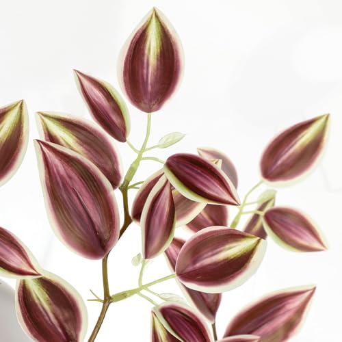 Briful Faux Plants Indoor Fake Potted Silk Plants Artificial Watermelon Peperomia Draping Plant for Home Office Room Kitchen Shelf Cabinet Tabletop Decoration(Dark Red - 1 Pack) - color: Dark Red