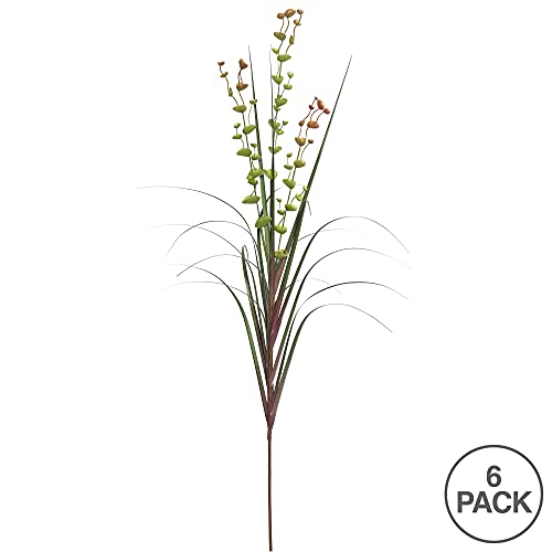 Vickerman 36" Everyday Artificial Green Grass and Eucalyptus Spray - 6 Pack - Faux Grass Plant Decor - Home Or Office Indoor Greenery Accent - Maintenance Free - size: 36"