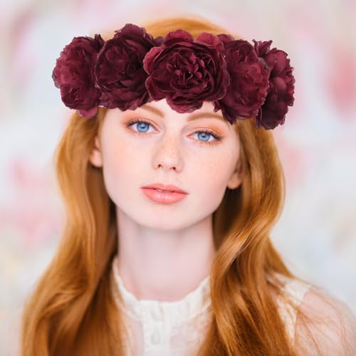 Thiccywoov 50 Pcs Artificial Flowers, 3.2 Inches Silk Rose Head Flowers Fake No Stem for Wedding Bridal Bouquet Home Floral Decor DIY Centerpieces Arrangements Party Tables Decoration(Burgundy) - color: Burgundy